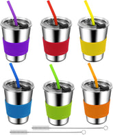 SSAWcasa 6 Packs Kids Cups with Straws and Lids, 12oz